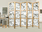 Alabaster Garden Leaves 5-Panel Japanese Room Divider