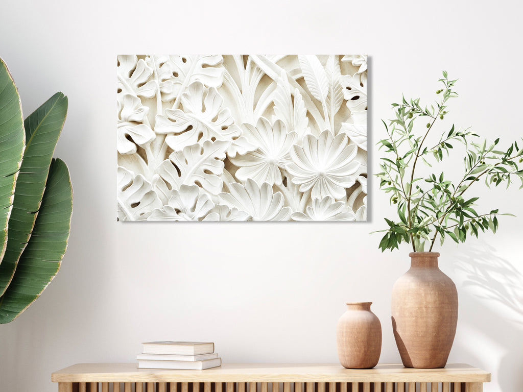 Canvas Print Ceramic Leaves Wide 1 Part