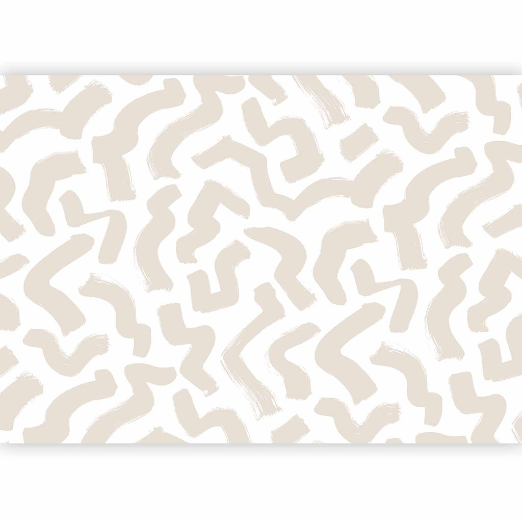 Wall Mural - Abstract Beige Pattern on White Background