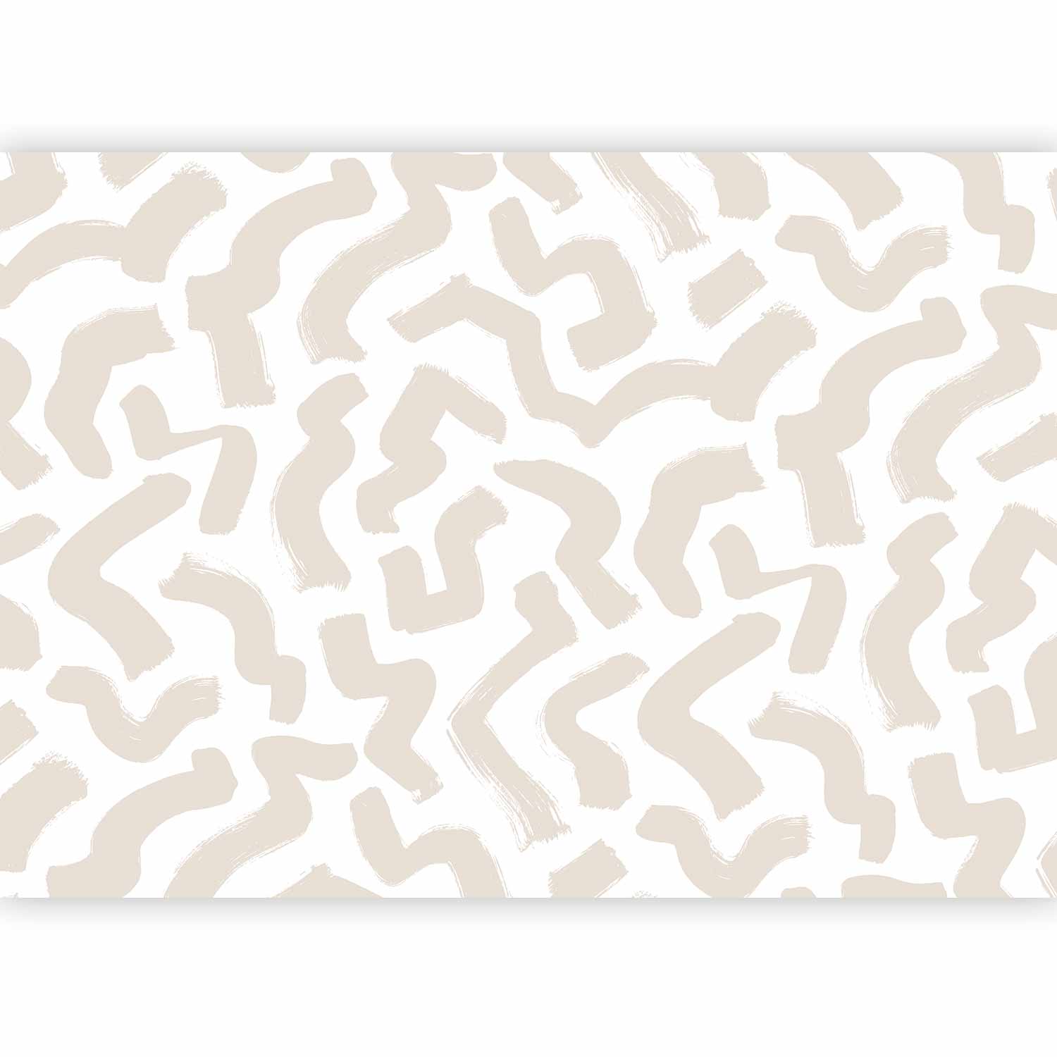 Wall Mural - Abstract Beige Pattern on White Background