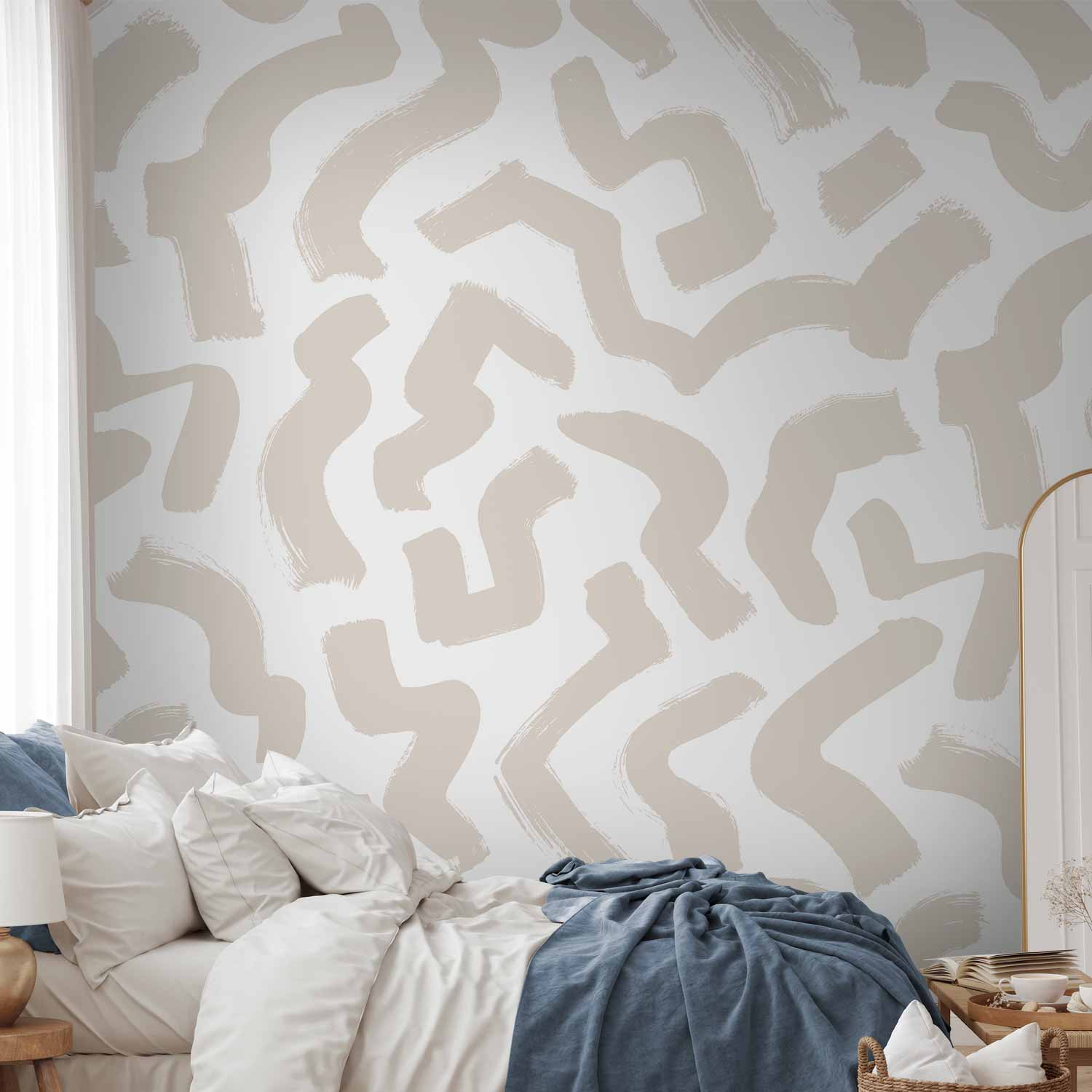 Beige Abstract Pattern Wall Mural