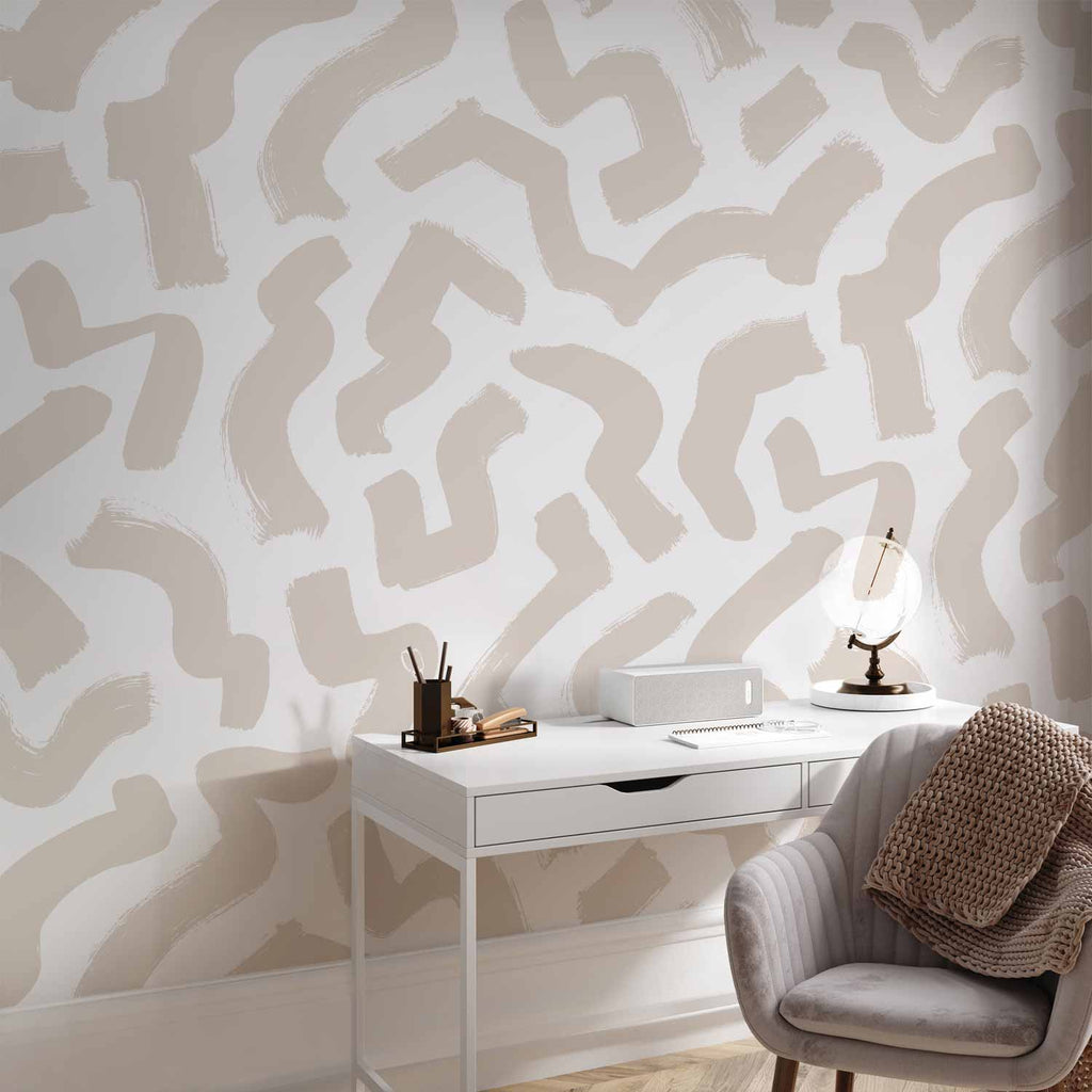 Beige Abstract Pattern Wall Mural