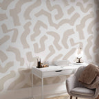 Beige Abstract Pattern Wall Mural