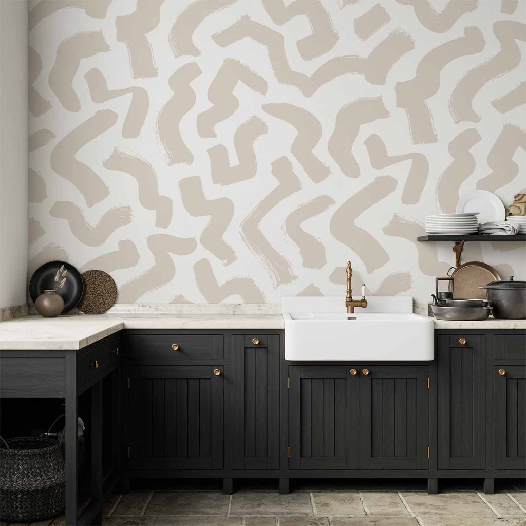 Wall Mural - Abstract Beige Pattern on White Background