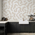 Wall Mural - Abstract Beige Pattern on White Background