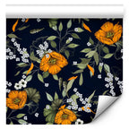 Floral Wallpaper Orange Bloom