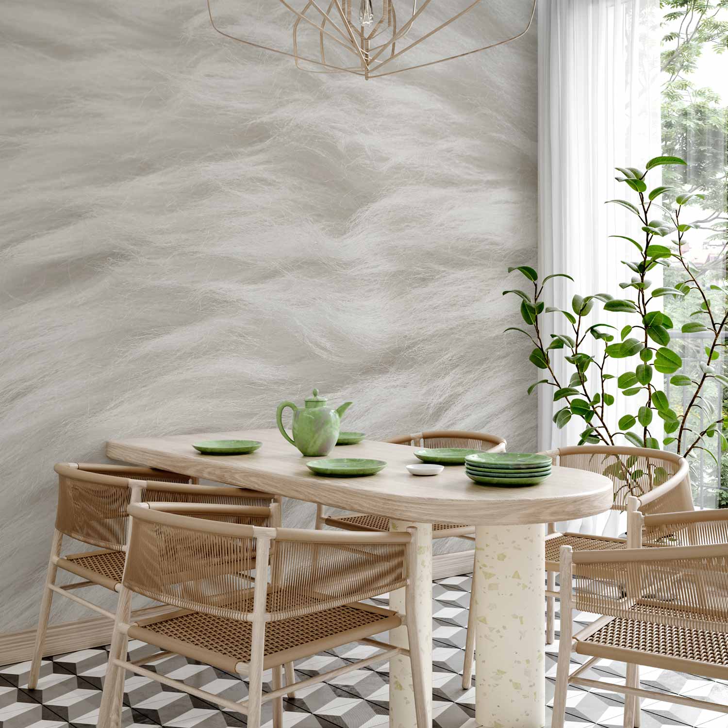 Neutral Fur Texture Natural Wall Mural