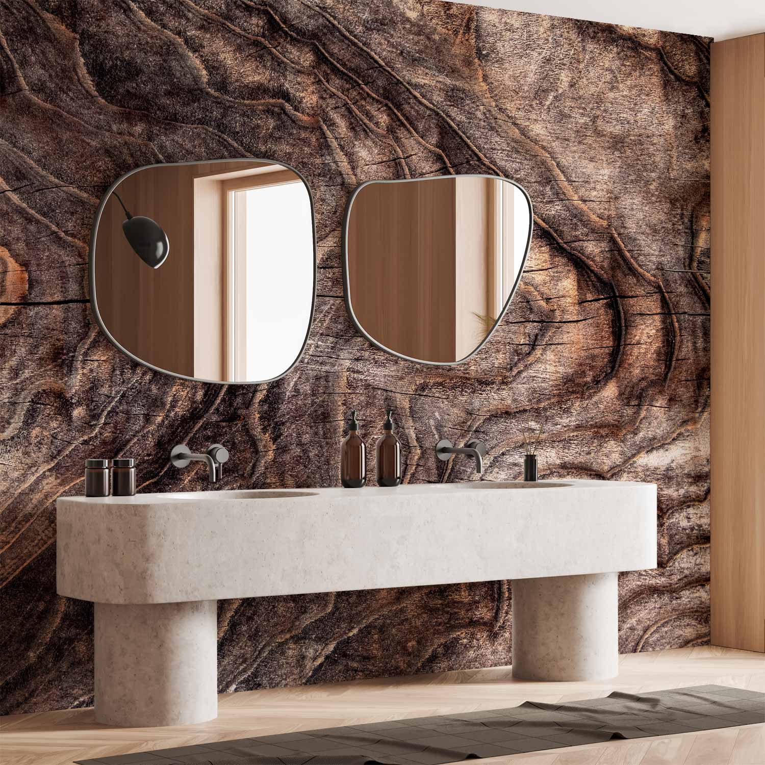 Wrinkled Tree Bark Abstract Wall Mural