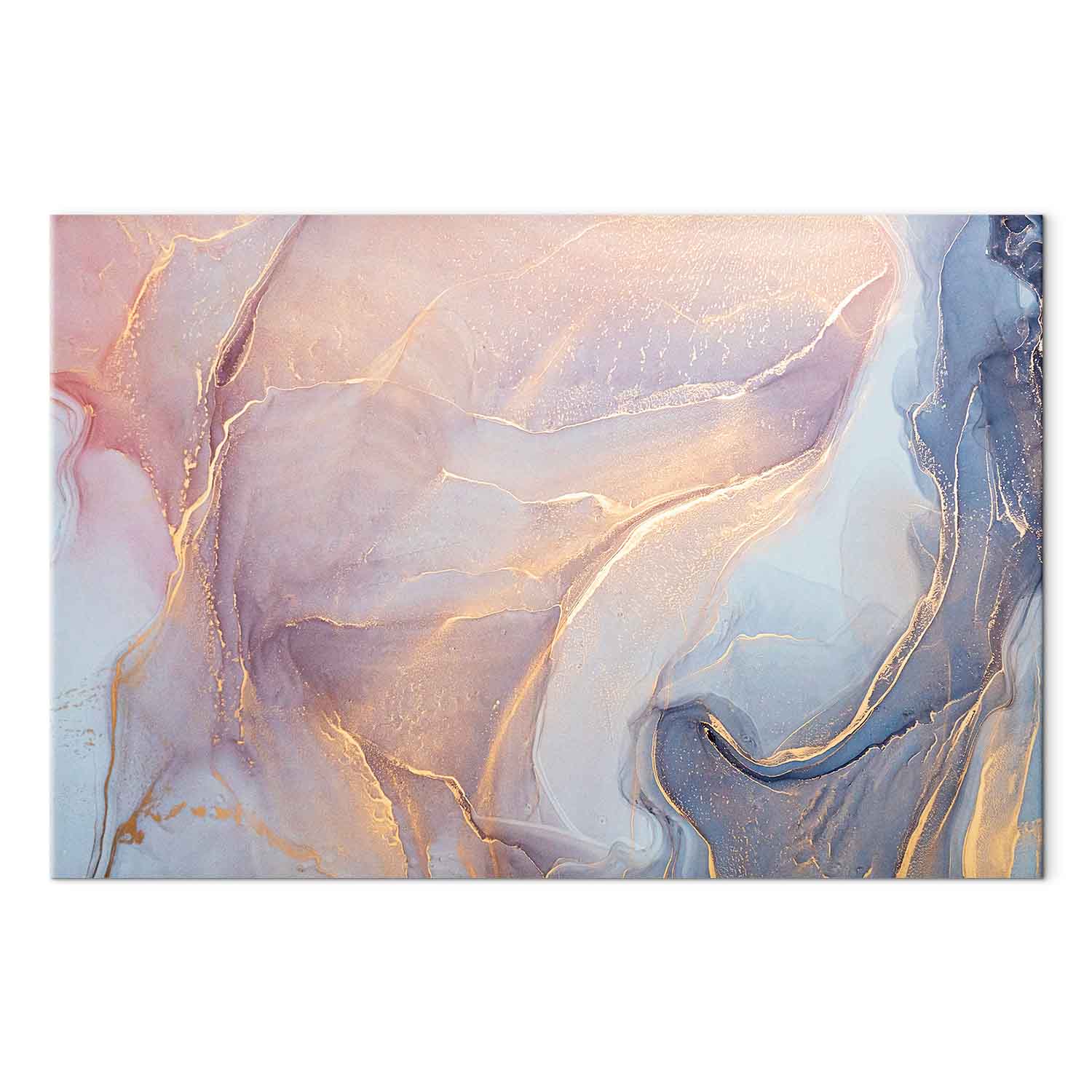 Pink Blue Marble Abstract Watercolour Canvas Print