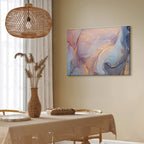 Pink Blue Marble Abstract Watercolour Canvas Print