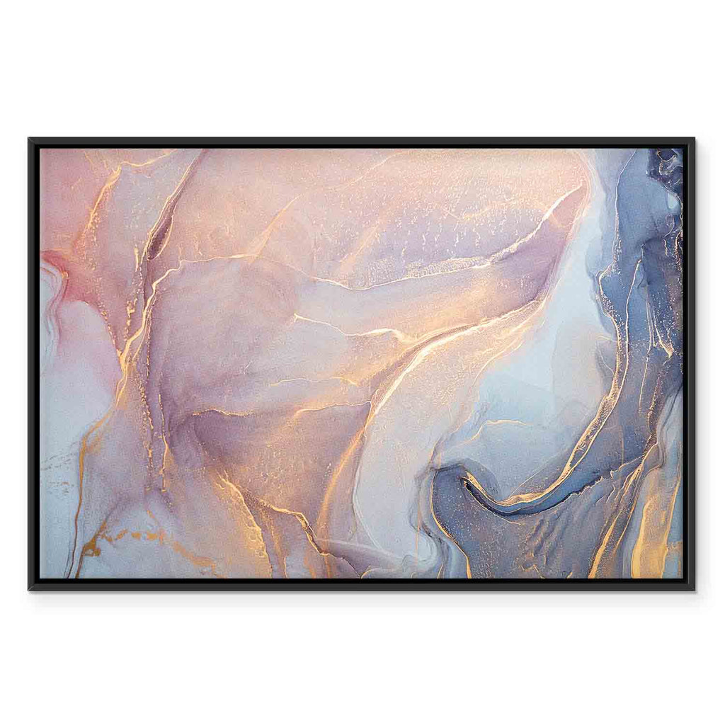 Pink Blue Marble Abstract Watercolour Canvas Print