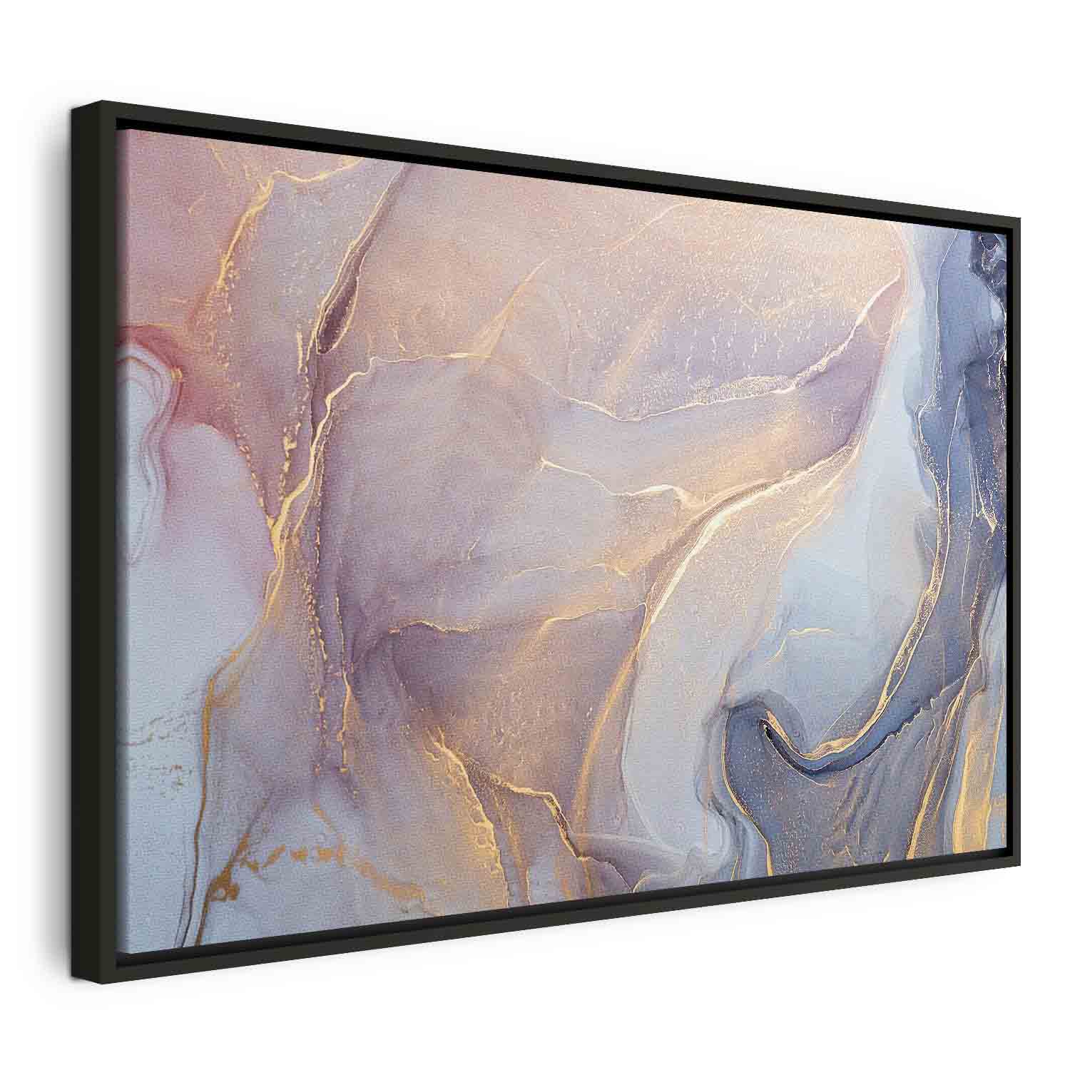 Pink Blue Marble Abstract Watercolour Canvas Print