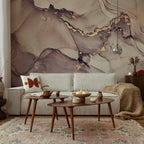 Wall mural Watercolour Abstraction Powder Pink Marble with Gold Accents