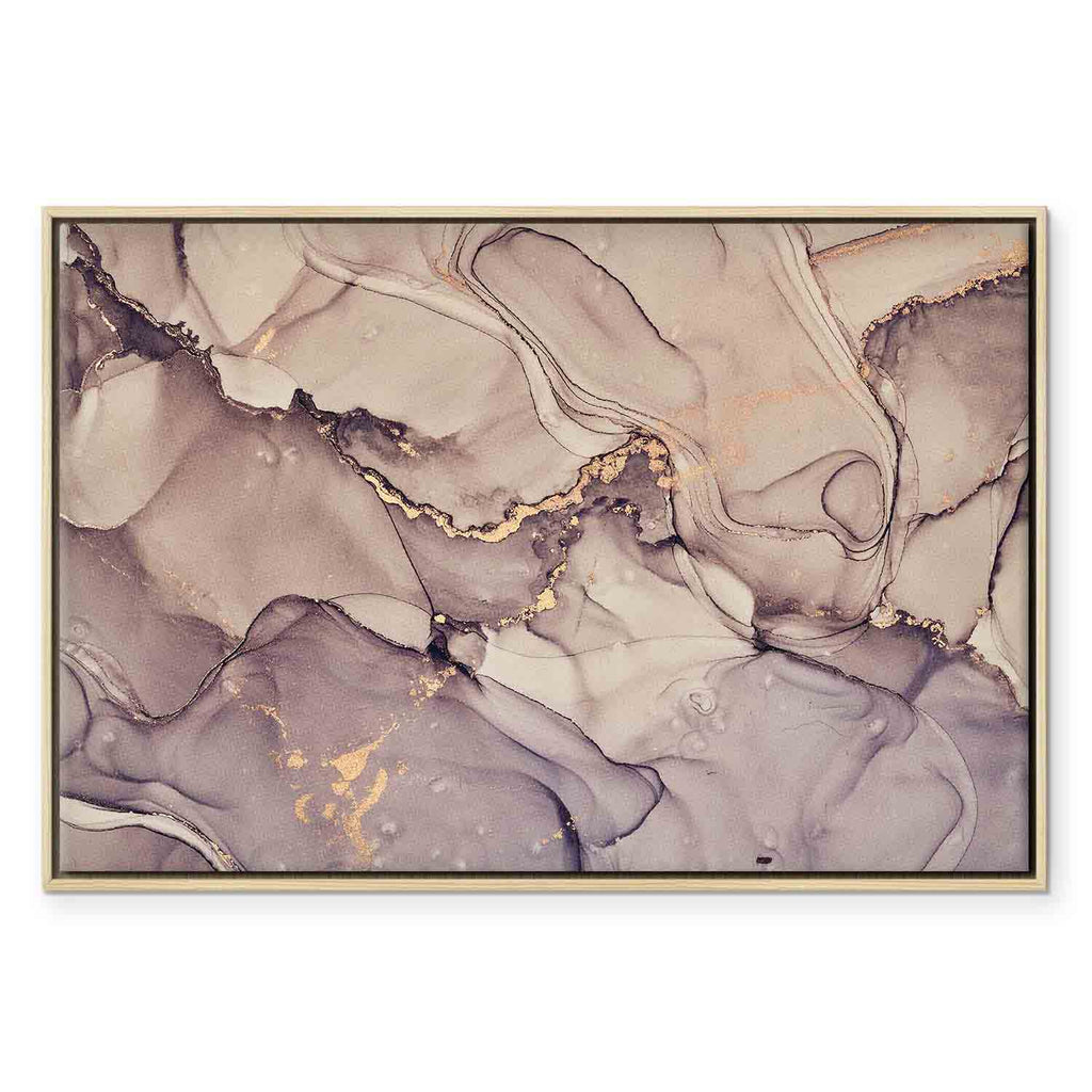 Pink Gold Marble Watercolor Abstract Canvas Print