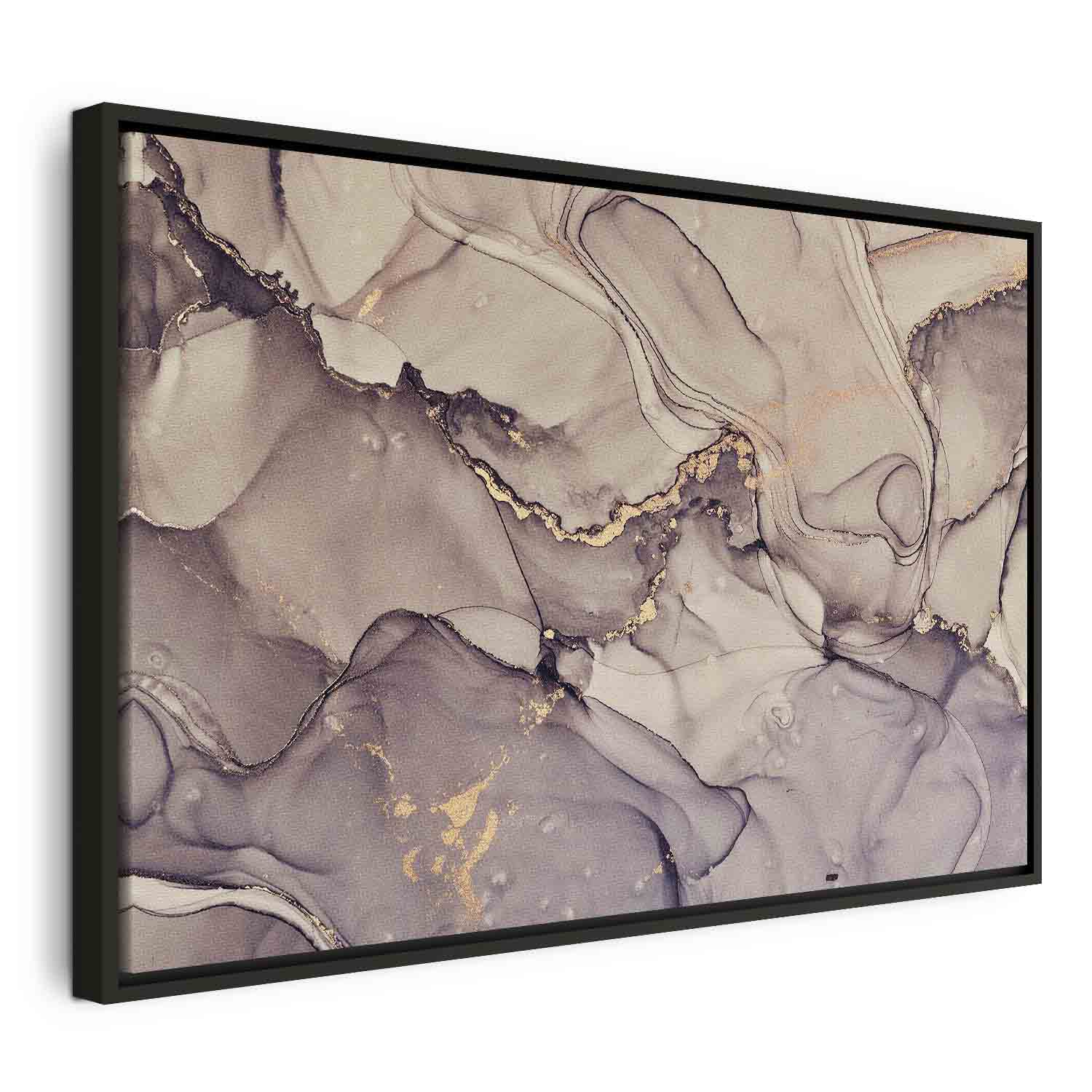 Pink Gold Marble Watercolor Abstract Canvas Print
