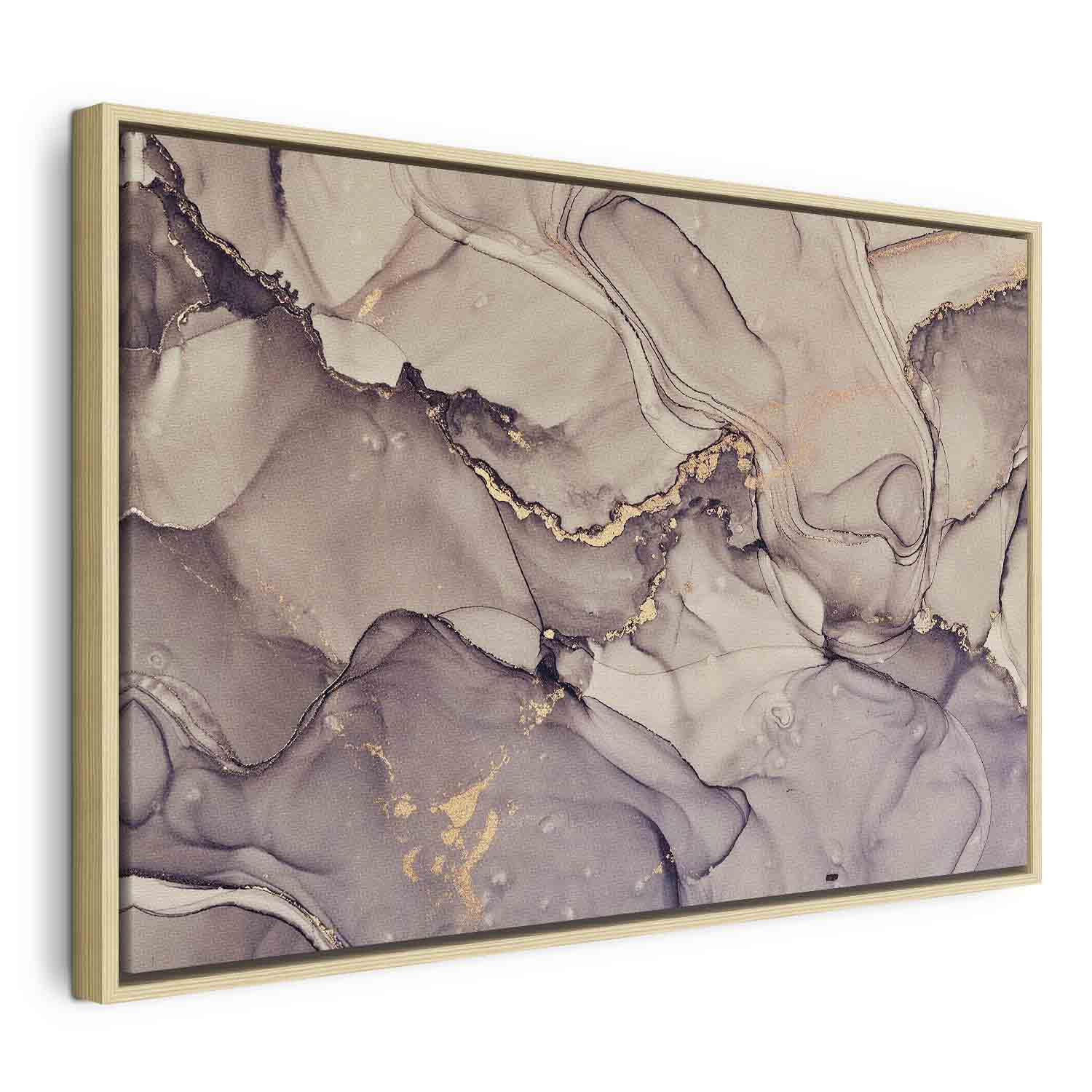 Pink Gold Marble Watercolor Abstract Canvas Print