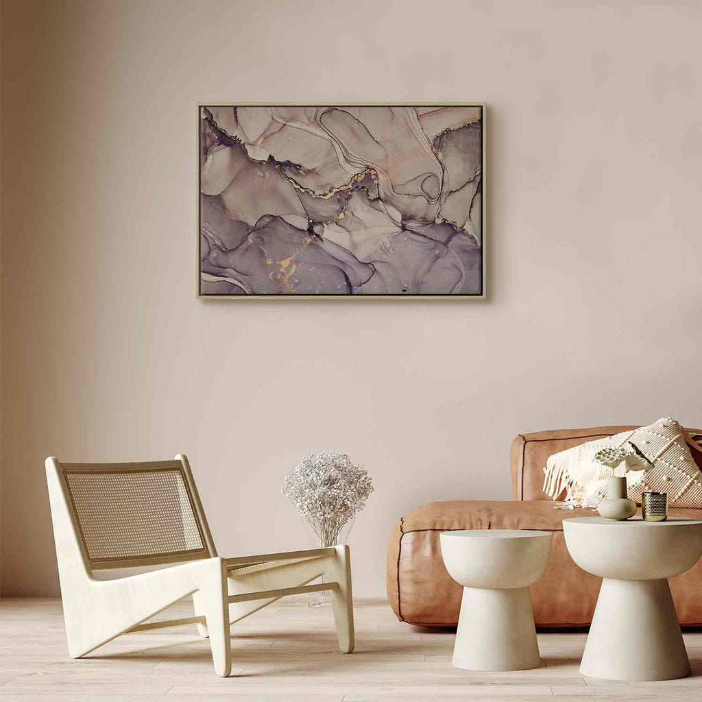 Pink Gold Marble Watercolor Abstract Canvas Print