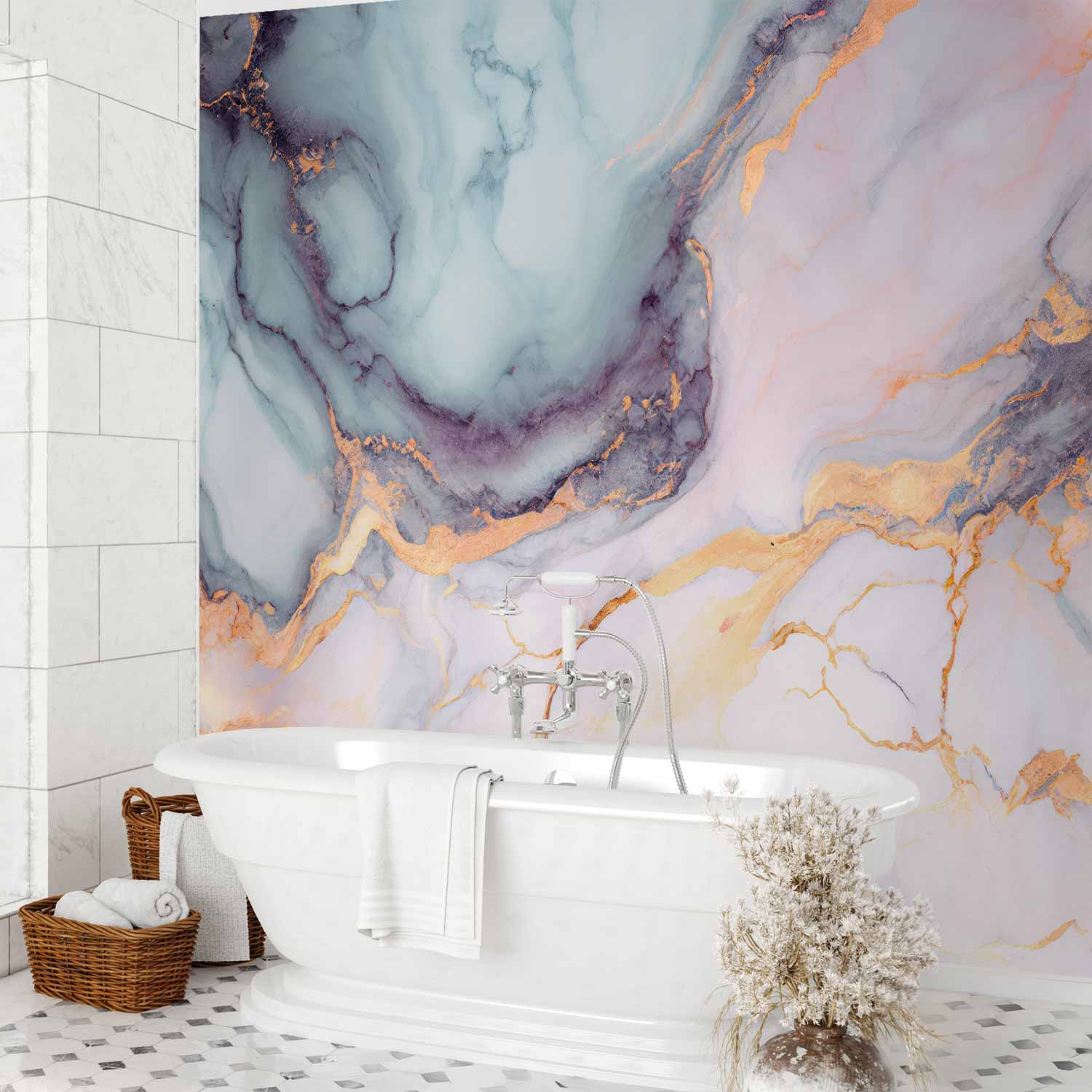 Pastel Marble Stone Abstract Wall Mural
