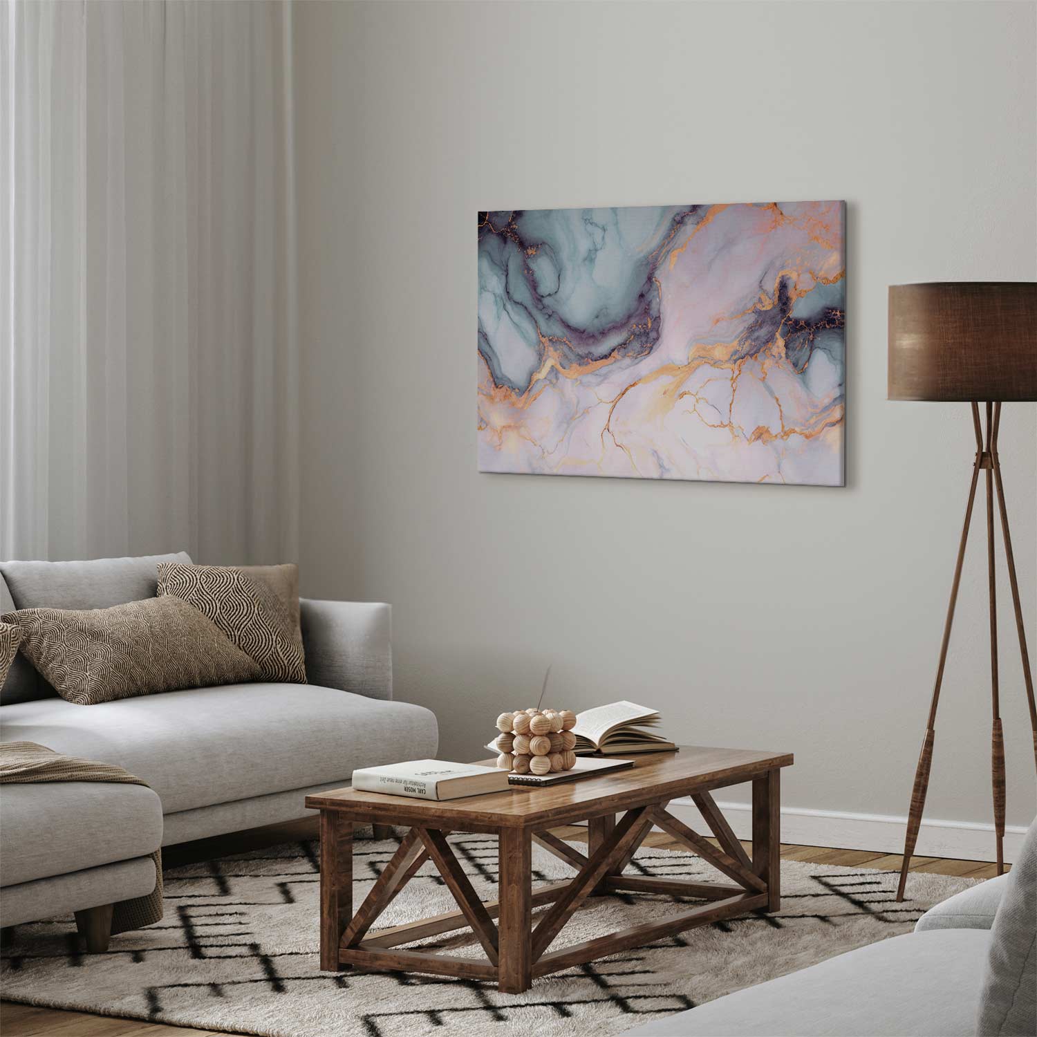 Pastel Stone Marble Abstract Canvas Print