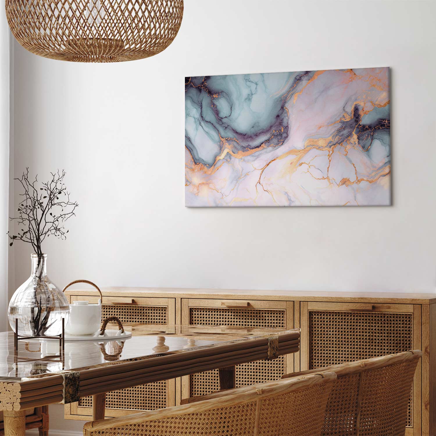 Pastel Stone Marble Abstract Canvas Print
