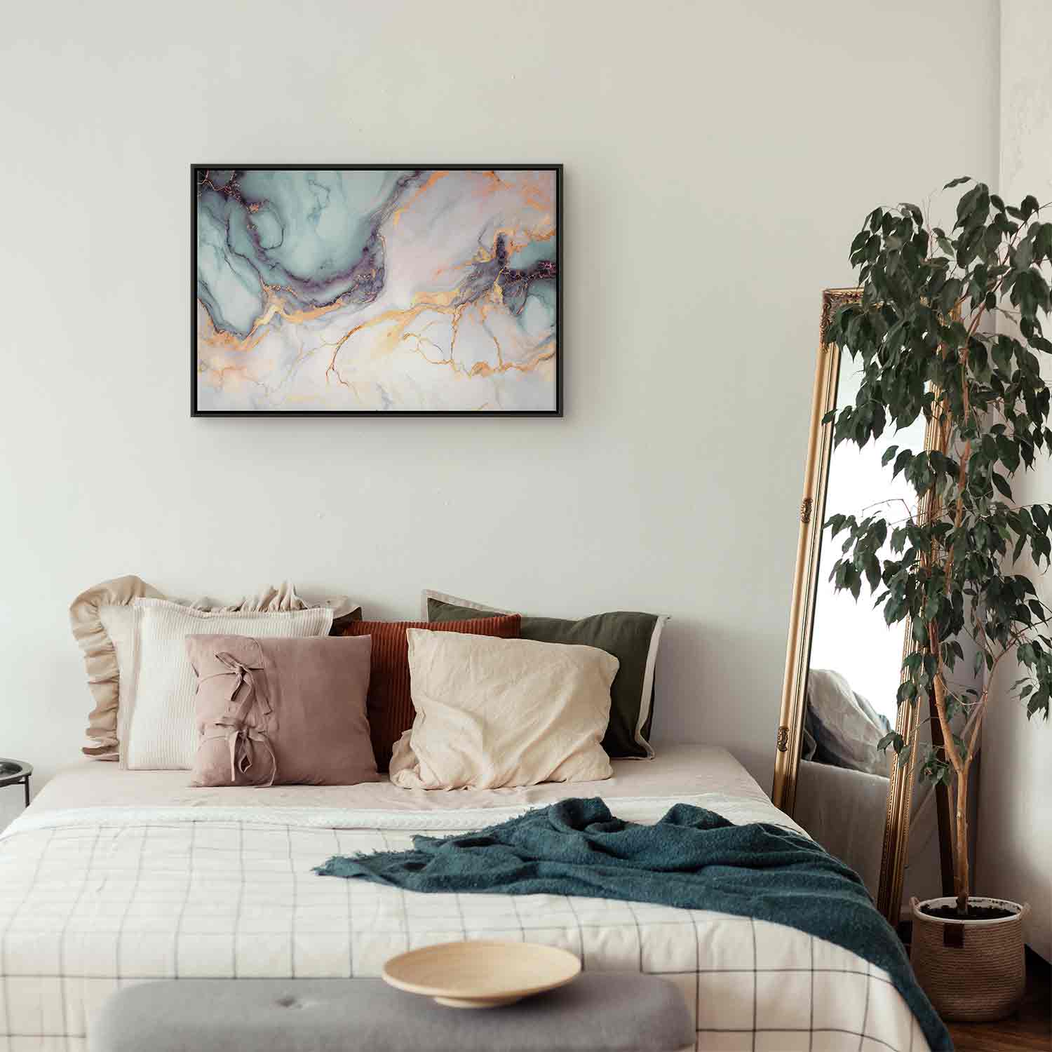 Pastel Stone Marble Abstract Canvas Print