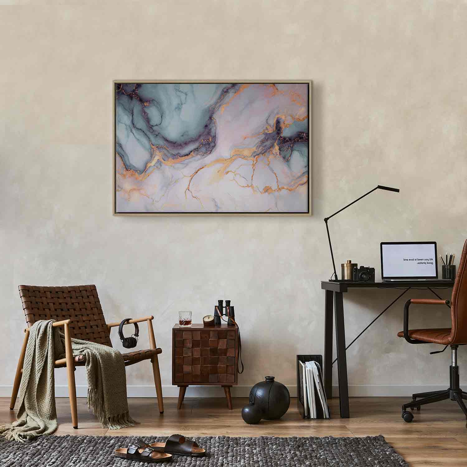 Pastel Stone Marble Abstract Canvas Print