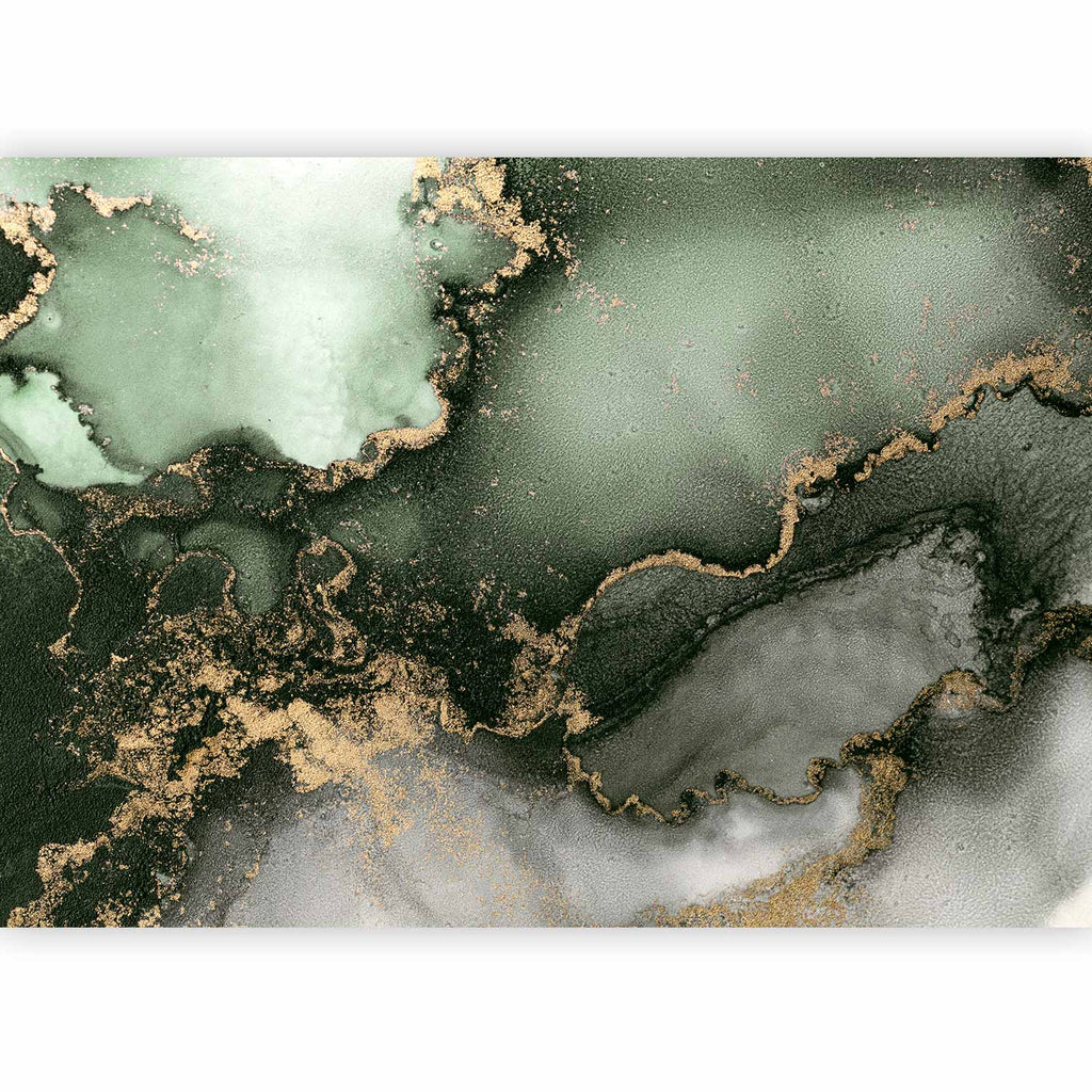 Wall Mural Green Watercolour Abstraction Marble Pattern