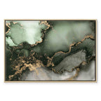 Green Watercolor Marble Abstract Canvas Print