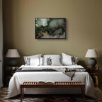 Green Watercolor Marble Abstract Canvas Print