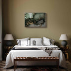 Green Watercolor Marble Abstract Canvas Print