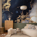 Marble and Garnet Starry Abstract Textured Wall Mural