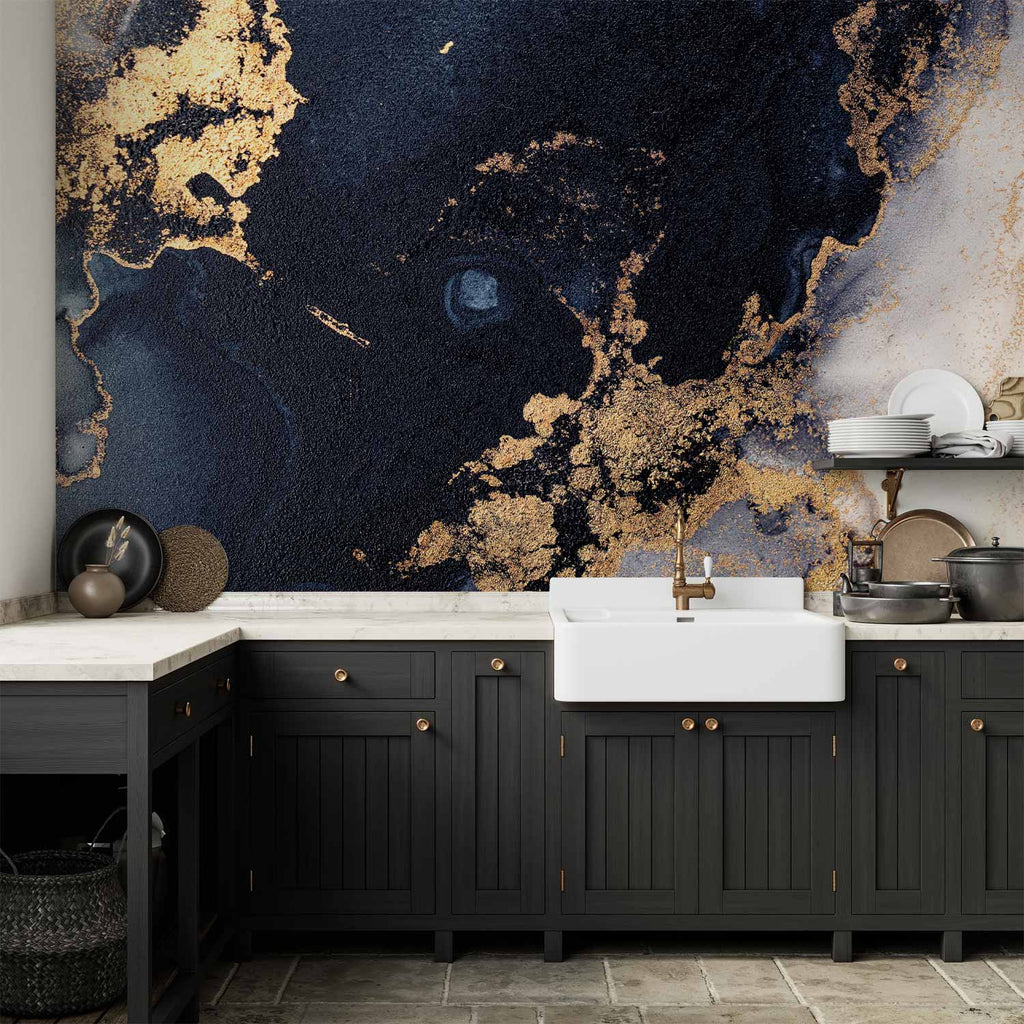 Wall Mural Marble and Garnet - Abstract Textured Pattern Inspired by a Starry Sky