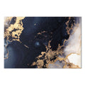 Navy Blue Marble Abstract Textured Canvas Print