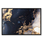 Navy Blue Marble Abstract Textured Canvas Print