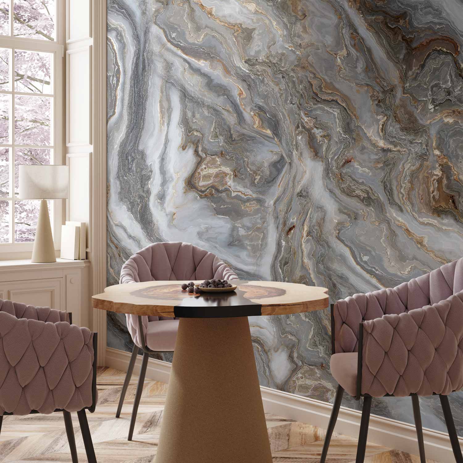 Neutral Marble Texture Abstract Wall Mural