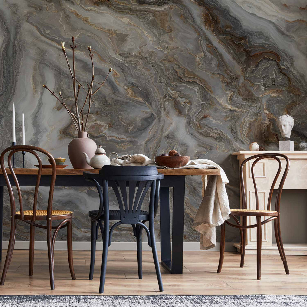 Wall Mural Stone Abstractions Marble Textures in Neautral Tones