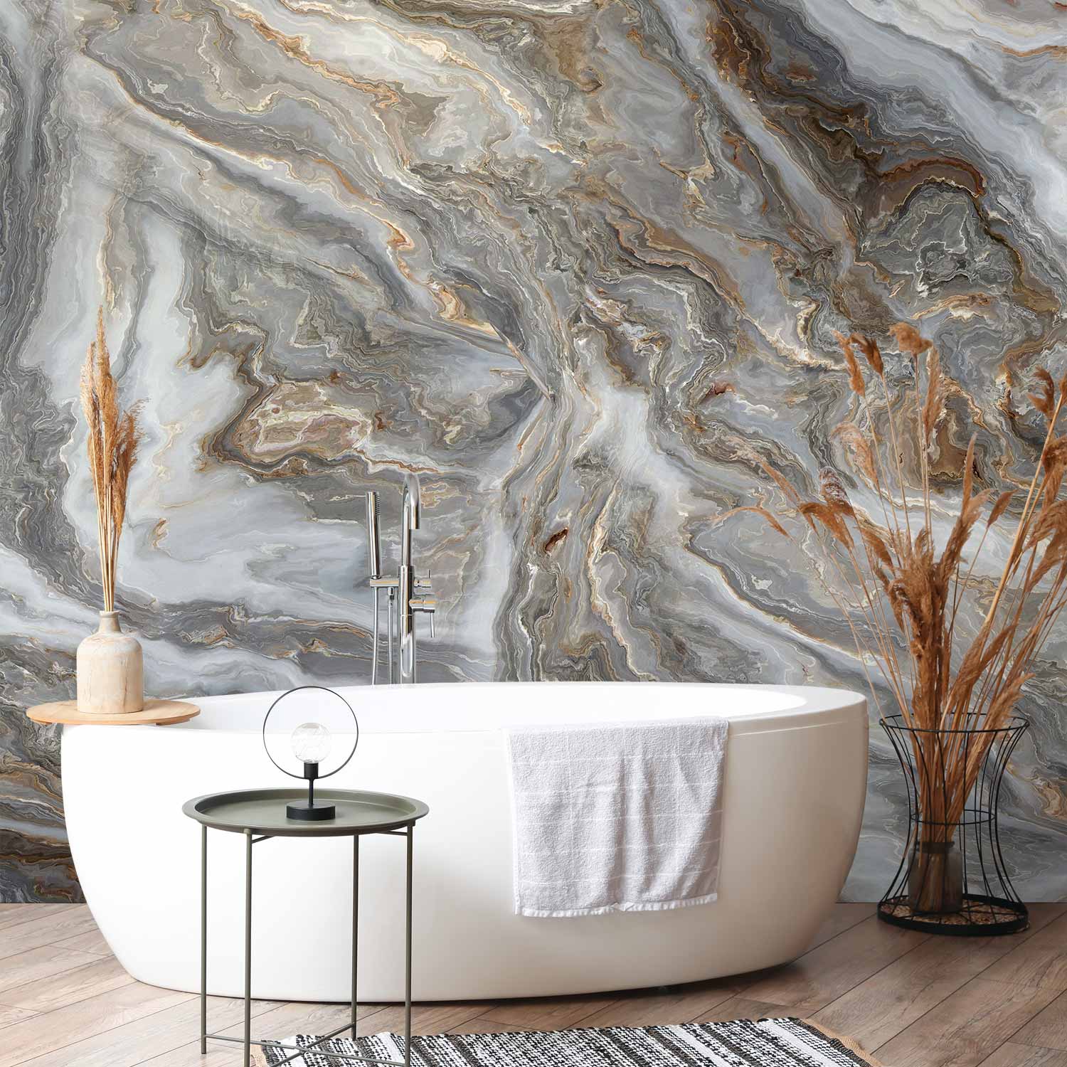 Neutral Marble Texture Abstract Wall Mural
