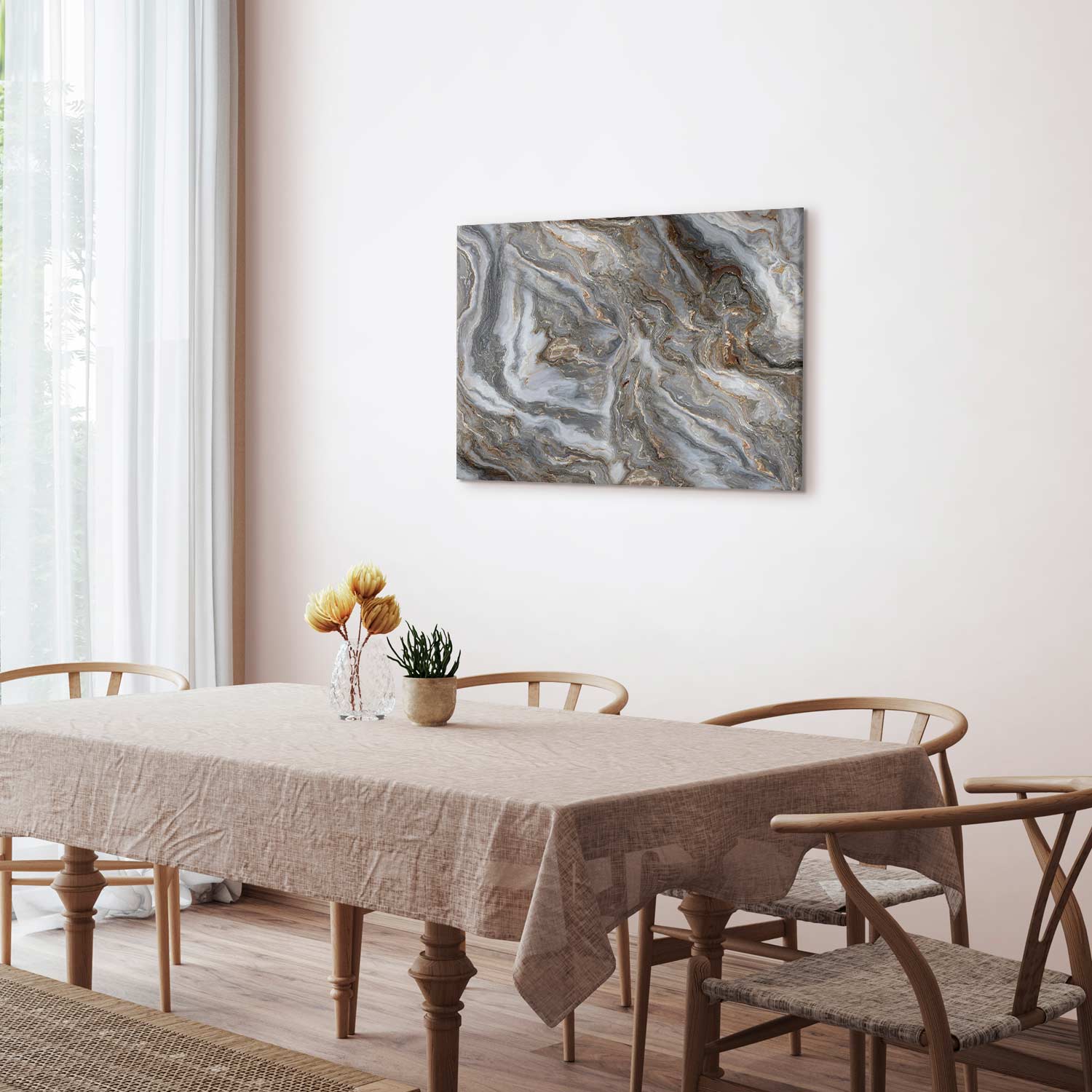 Neutral Marble Abstraction Canvas Print