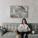 Neutral Marble Abstraction Canvas Print