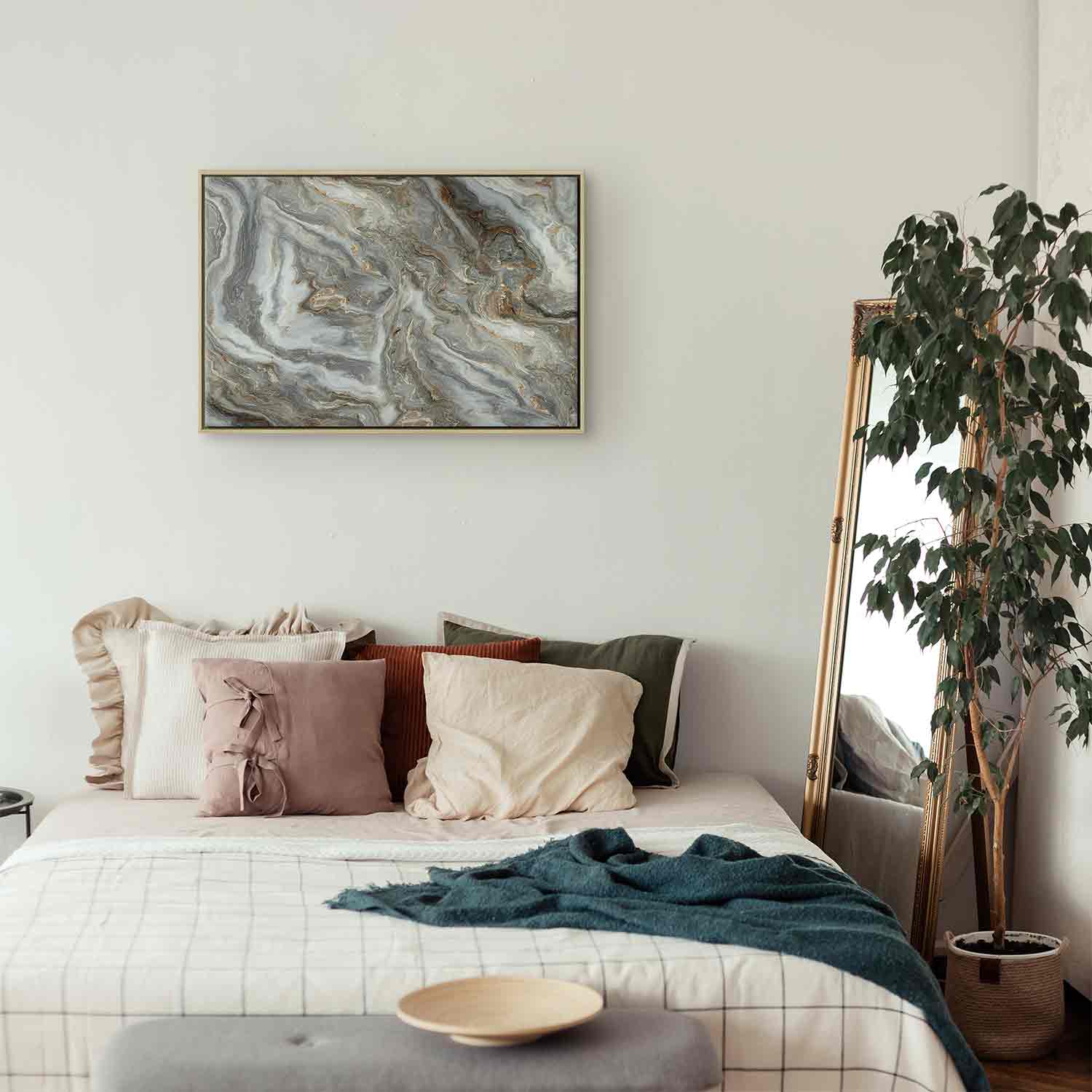 Neutral Marble Abstraction Canvas Print