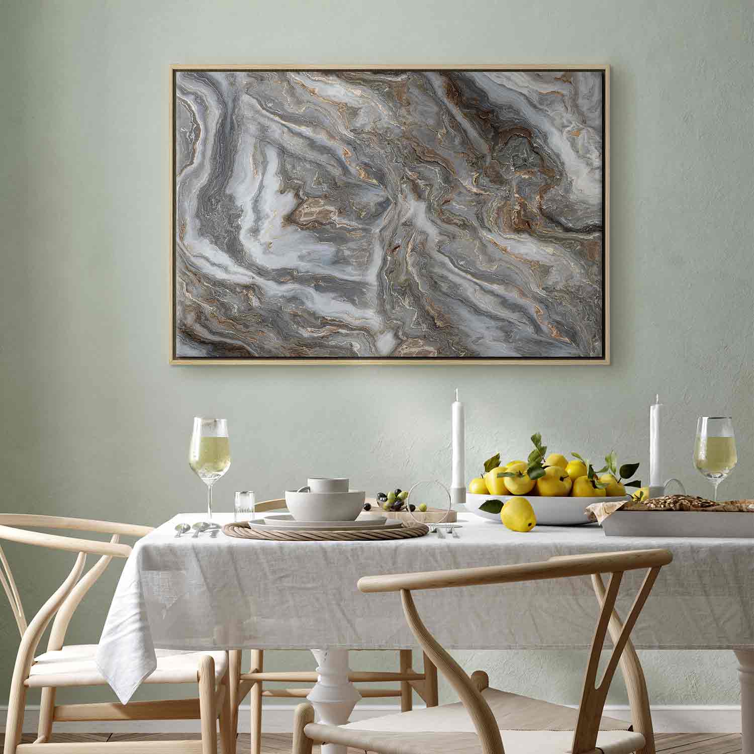 Neutral Marble Abstraction Canvas Print