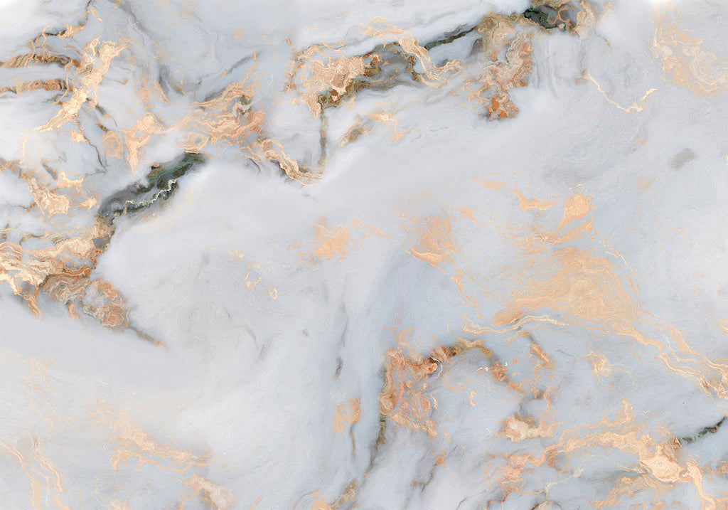 Wall Mural White Stone Elegant Marble With Golden Highlights