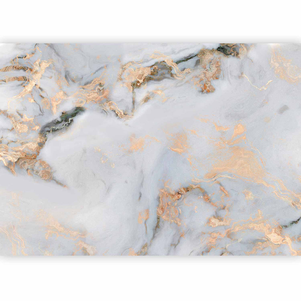 Wall Mural White Stone Elegant Marble With Golden Highlights