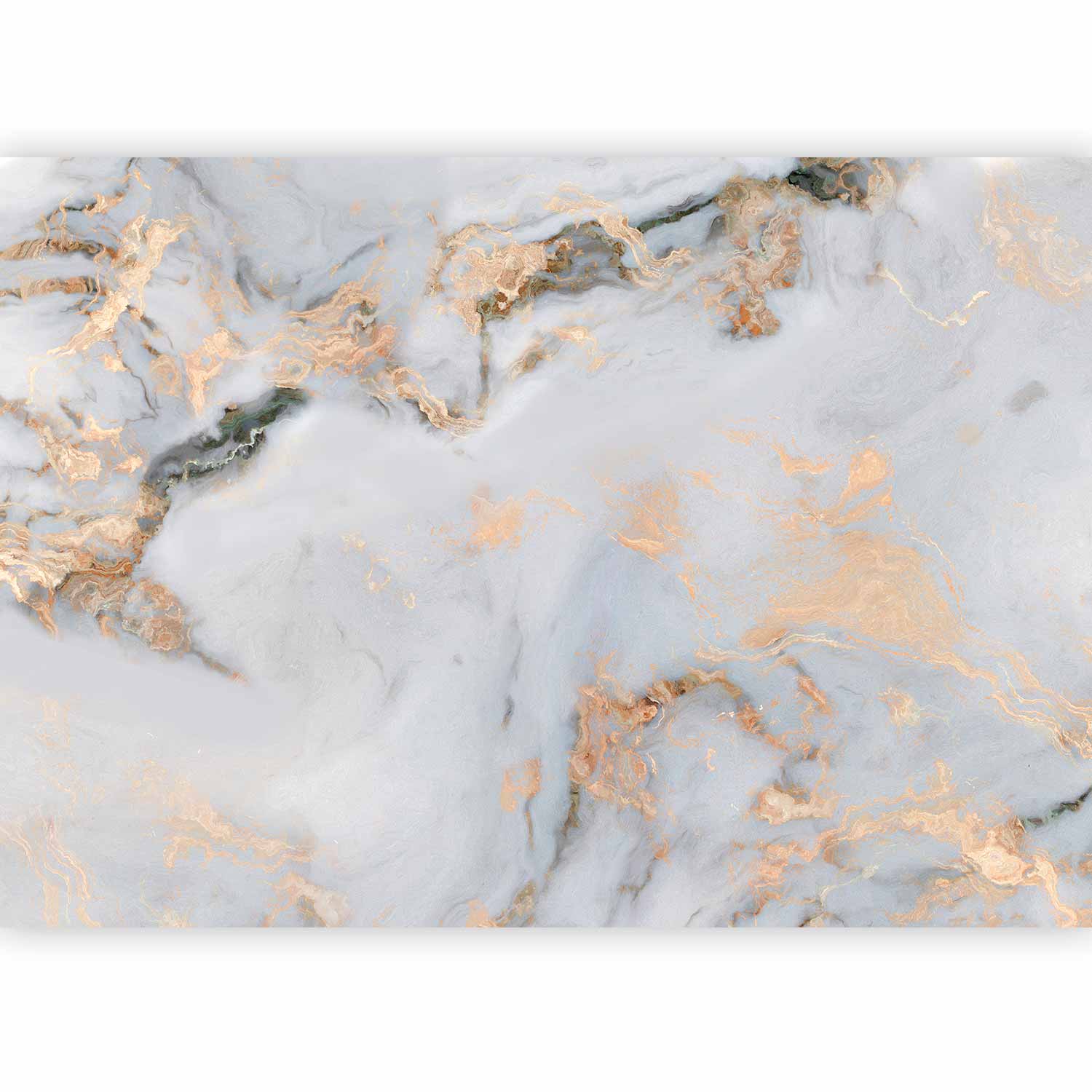 Wall Mural White Stone Elegant Marble With Golden Highlights