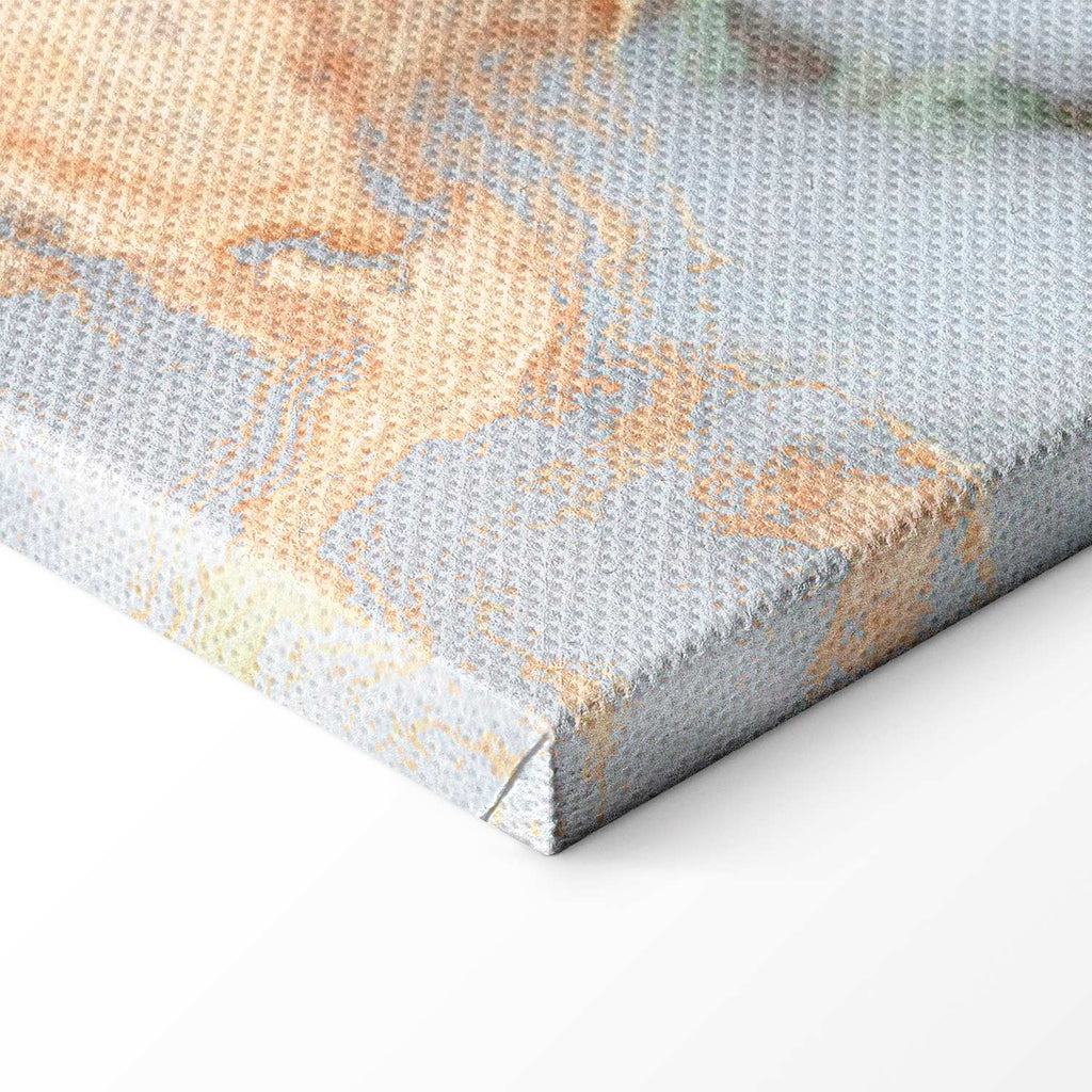 White Marble Gold Reflection Abstract Canvas Print