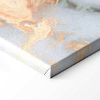 White Marble Gold Reflection Abstract Canvas Print