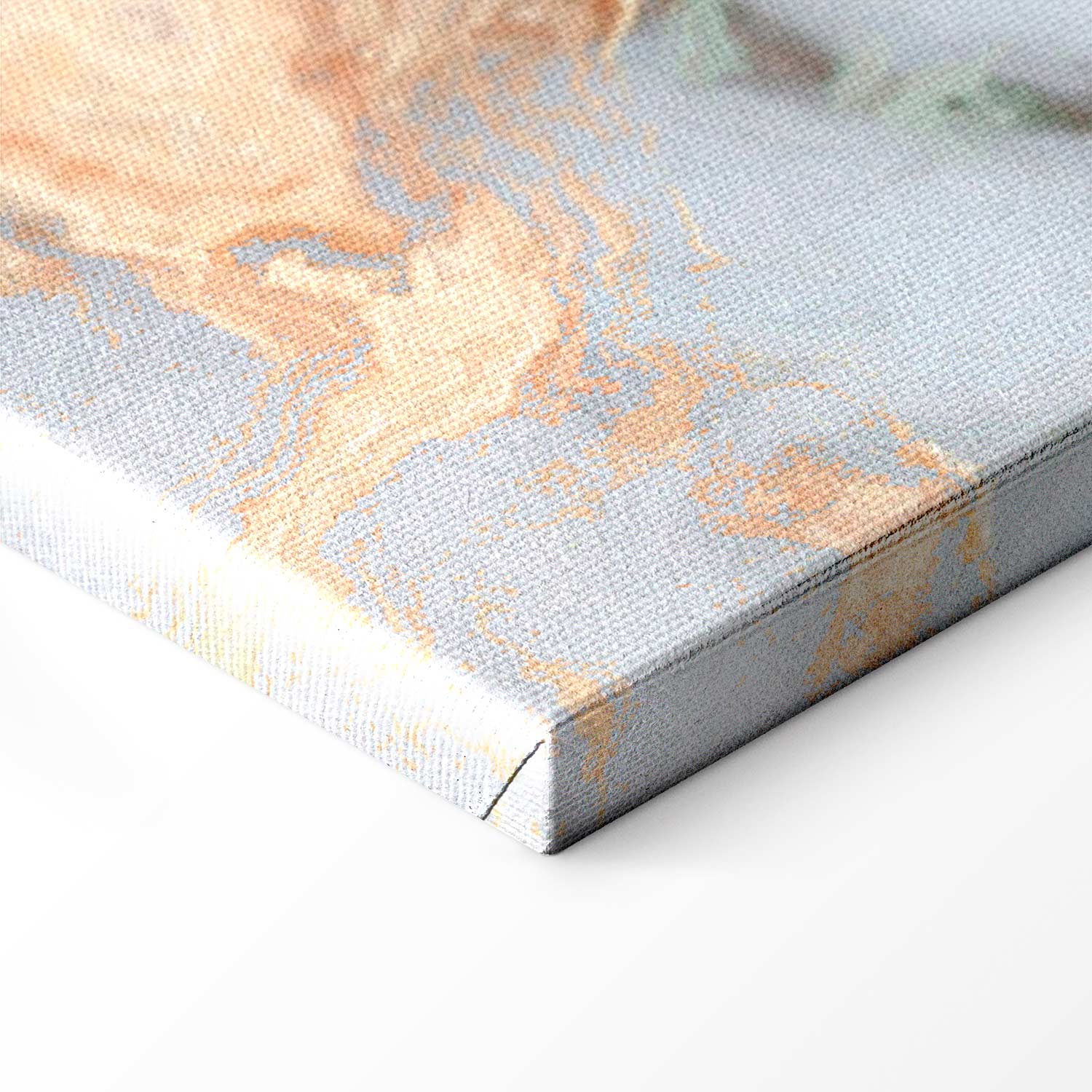 White Marble Gold Reflection Abstract Canvas Print