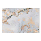 White Marble Gold Reflection Abstract Canvas Print
