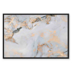 White Marble Gold Reflection Abstract Canvas Print