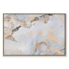 White Marble Gold Reflection Abstract Canvas Print